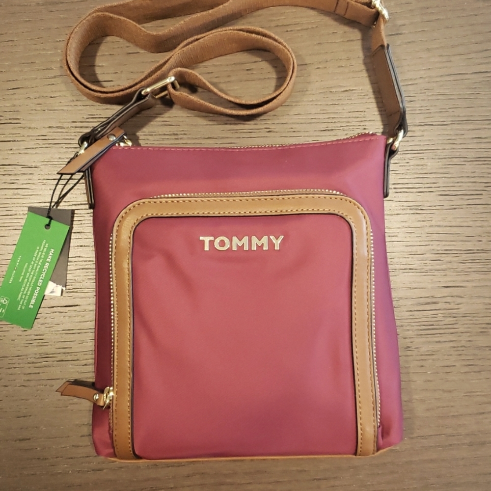 Tommy Hilfiger Travel Size Crossbody Bag Burgundy Red